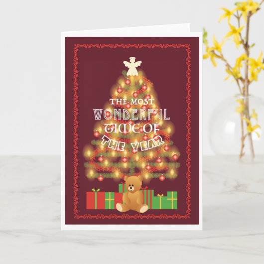 DIE WUNDERSCHÖNSTE ZEIT DES JAHRES Weihnachtskarte Karte (Gelbe Blume)