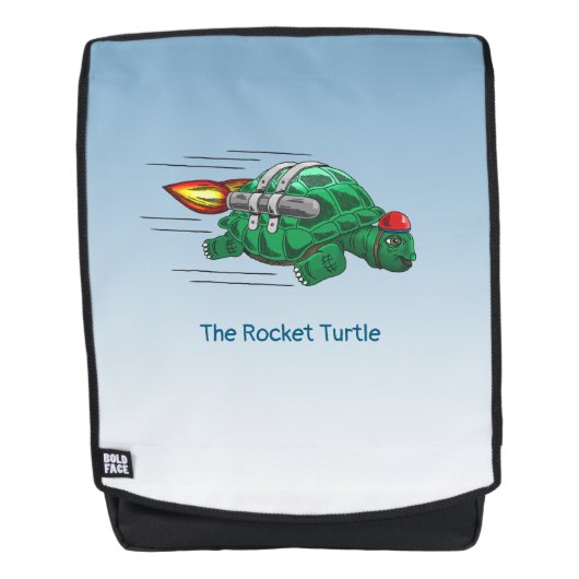 Die wundervolle Raketenschildkröte mit Jetpack-Flu Rucksack (Vorderseite)