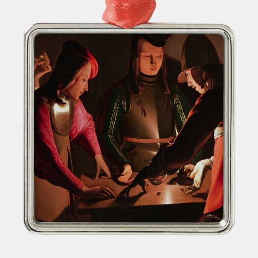 Die Würfel-Spieler Silbernes Ornament (Vorne)