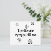 Die Würfel versuchen, mich zu töten Postkarte (Stehend Vorderseite)
