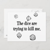 Die Würfel versuchen, mich zu töten Postkarte (Vorne/Hinten)