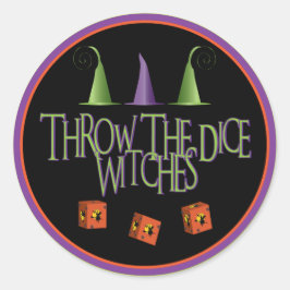 Die Würfel-WItches-Aufkleber werfen Runder Aufkleber
