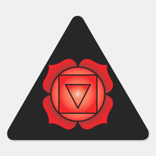 Die Wurzel der Chakra Dreieckiger Aufkleber (Vorderseite)