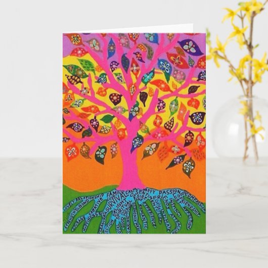 Die Wurzel des Wissens-Baums des Lebens - Karte (Gelbe Blume)