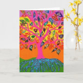 Die Wurzel des Wissensbaumes des Lebens - Grußkart Karte (Gelbe Blume)