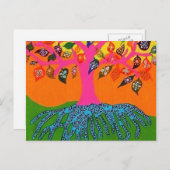 Die Wurzel des Wissensbaums auf der Postkarte Lebe (Vorne/Hinten)