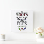 Die Wurzeln der Bildung sind bittere Lehrer-Zitate Quadratische Wanduhr (Zuhause)