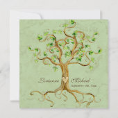 Die Wurzeln des Baumes Antiqued der Ehe Einladung (Rückseite)