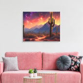 Die Wüste der Dusk Sequoia Cactus Colorful Art Leinwanddruck (Insitu (Wohnzimmer))