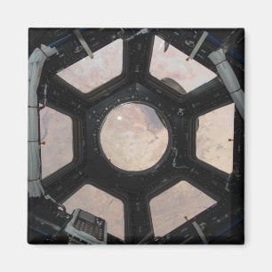 Die Wüste der Sahara, die durch die Fenster sichtb Magnet