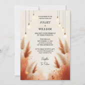 Die Wüste rustikale Boho Herbst Ombre Brown Hochze Einladung (Vorderseite)