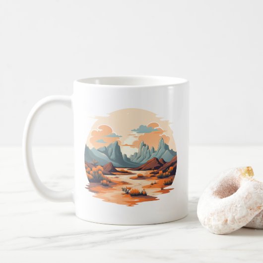Die Wüste und das Gedicht Kaffeetasse (Mit Donut)