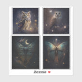 Die Wüsteneule. Mystischer Nachtschmetterling Aufkleber (Blatt)