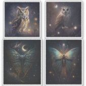 Die Wüsteneule. Mystischer Nachtschmetterling Aufkleber (Vorderseite)