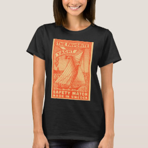 Die Yacht, Vintage Streichholzschachtel-Design T-Shirt