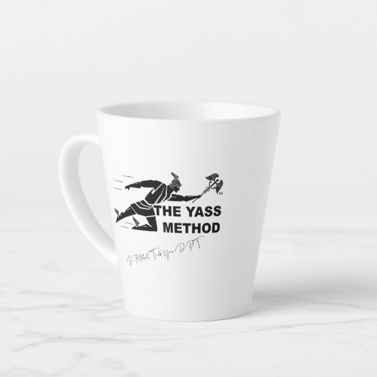 Die Yass-Methode signierte Latte Cup Milchtasse (Linke Ecke)