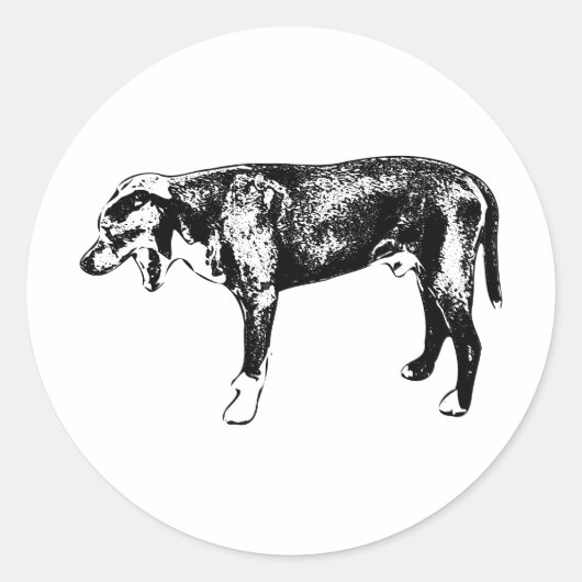 Die Yawn - Bully Mix Silhouette Runder Aufkleber (Vorderseite)