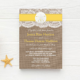 Die Yellow Sand Dollar Beach Hochzeitskollektion Einladung