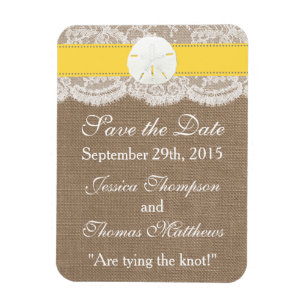 Die Yellow Sand Dollar Beach Hochzeitskollektion Magnet