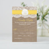 Die Yellow Sand Dollar Beach Hochzeitskollektion RSVP Karte (Stehend Vorderseite)