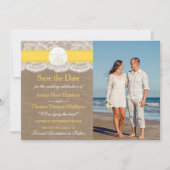 Die Yellow Sand Dollar Beach Hochzeitskollektion Save The Date (Vorderseite)