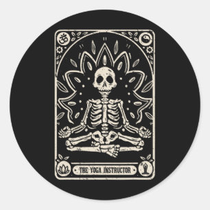 Die Yoga-Lehrer-Tarotkarte Halloween Runder Aufkleber