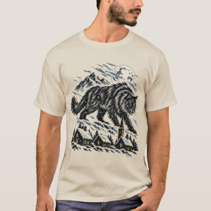 Die Yule-Katze Isländische Folklore Holzschnitt T-Shirt
