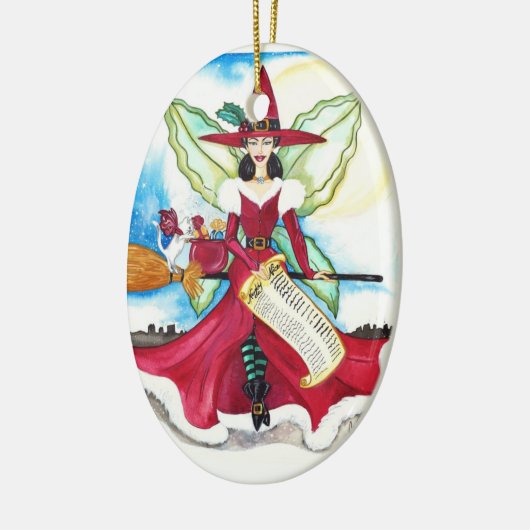 Die Yuletide Fee-Verzierung Keramikornament (Links)