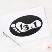 Die Zahl 13.1, symbolisch für den Halbmarathon Ovaler Aufkleber (Umschlag)