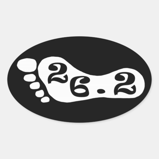 Die Zahl 26.2, symbolisch für den Marathon Ovaler Aufkleber (Vorderseite)