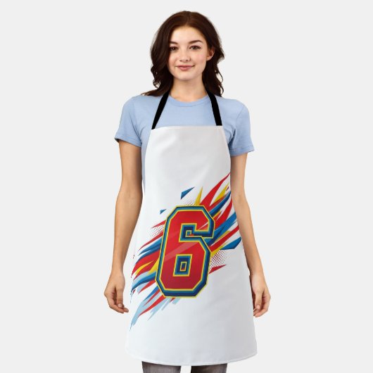 "Die Zahl 6: Ein Symbol der Harmonie und Liebe" Schürze (Getragen)
