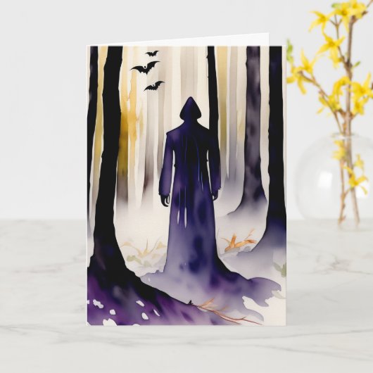 Die Zahl im WaldHalloween Karte (Gelbe Blume)