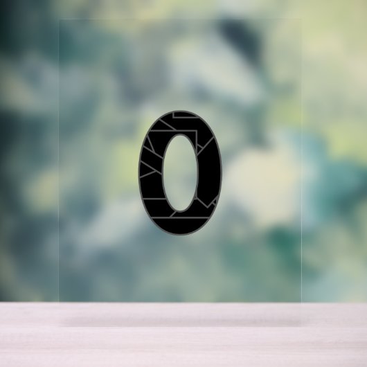 Die Zahl Null (0) in schwarz Acrylschild (Neutral)