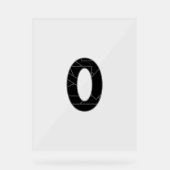 Die Zahl Null (0) in schwarz Acrylschild (Vorderseite)