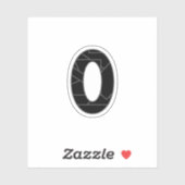 Die Zahl Null (0) in schwarz Aufkleber (Blatt)