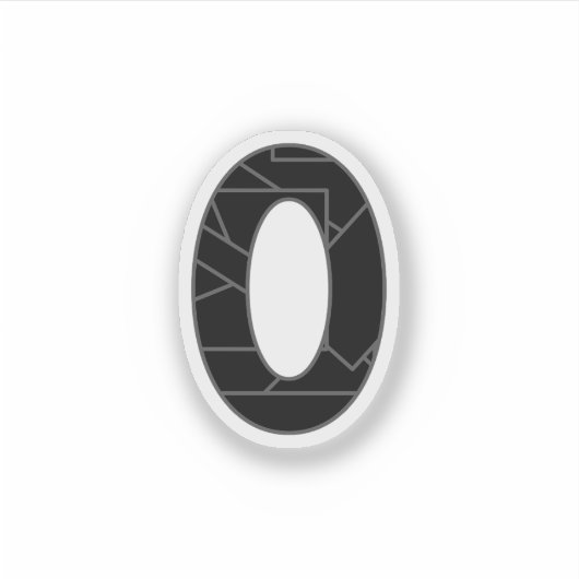 Die Zahl Null (0) in schwarz Aufkleber (Vorderseite)