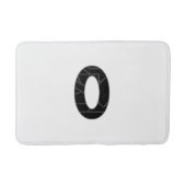 Die Zahl Null (0) in schwarz Badematte (Vorderseite)