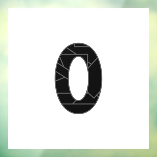 Die Zahl Null (0) in schwarz Fensteraufkleber (Blatt 3)