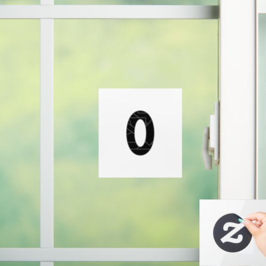 Die Zahl Null (0) in schwarz Fensteraufkleber (Zuhause)