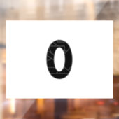 Die Zahl Null (0) in schwarz Fensteraufkleber (Blatt 2)