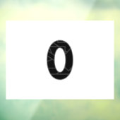 Die Zahl Null (0) in schwarz Fensteraufkleber (Blatt 3)