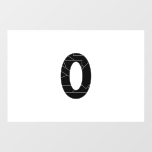 Die Zahl Null (0) in schwarz Fensteraufkleber (Blatt)