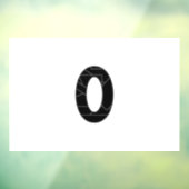 Die Zahl Null (0) in schwarz Fensteraufkleber (Blatt 3)