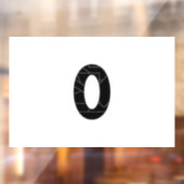 Die Zahl Null (0) in schwarz Fensteraufkleber (Blatt 2)