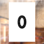 Die Zahl Null (0) in schwarz Fensteraufkleber (Blatt 2)