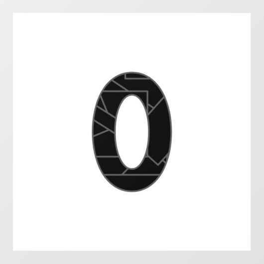 Die Zahl Null (0) in schwarz Fensteraufkleber (Blatt)