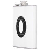 Die Zahl Null (0) in schwarz Flachmann (Links)