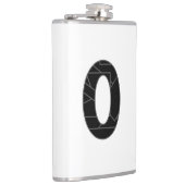 Die Zahl Null (0) in schwarz Flachmann (Rechts)