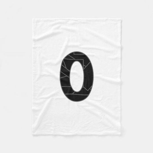Die Zahl Null (0) in schwarz Fleecedecke (Vorderseite)