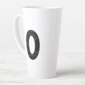 Die Zahl Null (0) in schwarz Milchtasse (Linke Ecke)